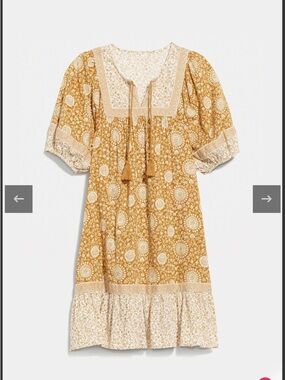 Old Navy Mustard Yellow and Cream Floral Mini Dress